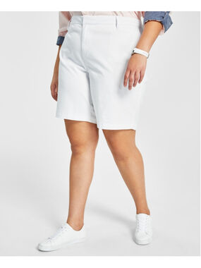 Tommy Hilfiger Women's Plus Size 18W White Bermuda Casual Shorts NWT